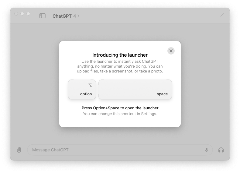 ChatGPT Desktop successful login